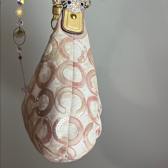 Coach Kristen Pink and Cream Sequin Shoulder Bag - Picture 6 of 15